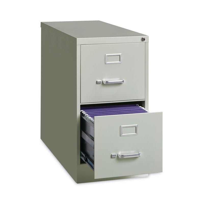 Hirsh Industries Vertical Letter File Cabinet, 2 Letter Size File Drawers, Light Gray, 15 x 26.5 x 28.37