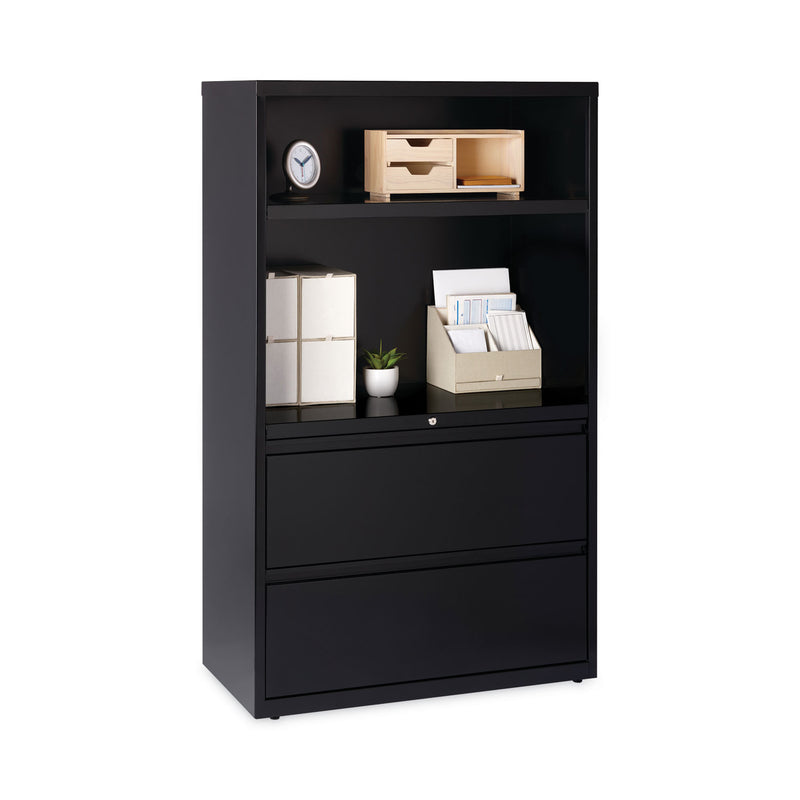Hirsh Industries Combo File Cabinet, 5 Letter/Legal/A4-Size File Drawers, Black, 36 x 18.62 x 60