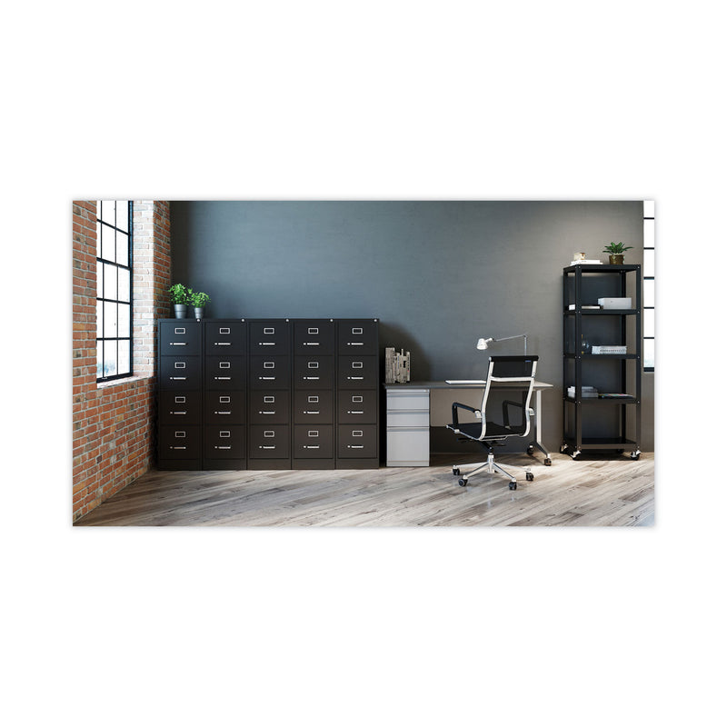 Hirsh Industries Vertical Letter File Cabinet, 4 Letter-Size File Drawers, Black, 15 x 22 x 52