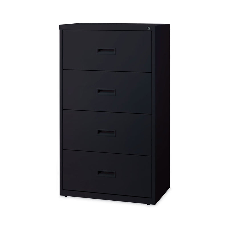 Hirsh Industries Lateral File Cabinet, 4 Letter/Legal/A4-Size File Drawers, Black, 30 x 18.62 x 52.5