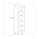 Hirsh Industries Vertical Letter File Cabinet, 5 Letter-Size File Drawers, Putty, 15 x 26.5 x 61.37