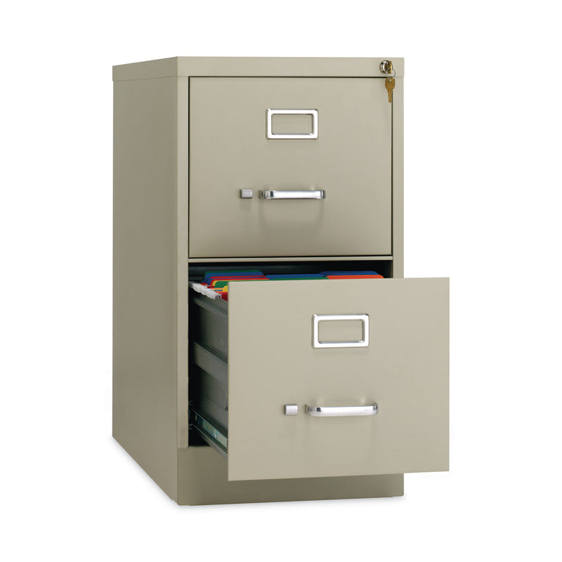 Hirsh Industries Vertical Letter File Cabinet, 2 Letter-Size File Drawers, Putty, 15 x 26.5 x 28.37