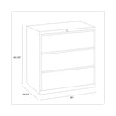 Hirsh Industries Lateral File Cabinet, 3 Letter/Legal/A4-Size File Drawers, Charcoal, 36 x 18.62 x 40.25