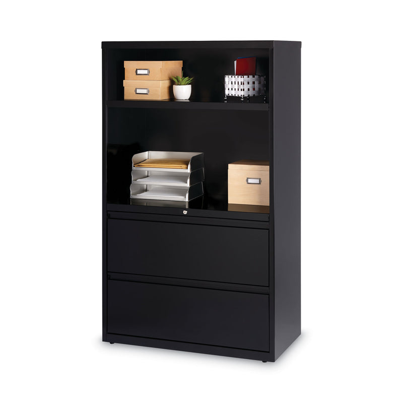 Hirsh Industries Combo File Cabinet, 5 Letter/Legal/A4-Size File Drawers, Black, 36 x 18.62 x 60
