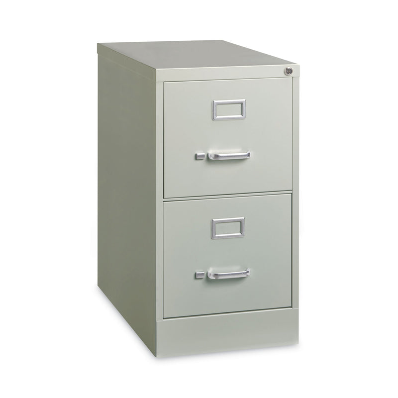 Hirsh Industries Vertical Letter File Cabinet, 2 Letter Size File Drawers, Light Gray, 15 x 26.5 x 28.37