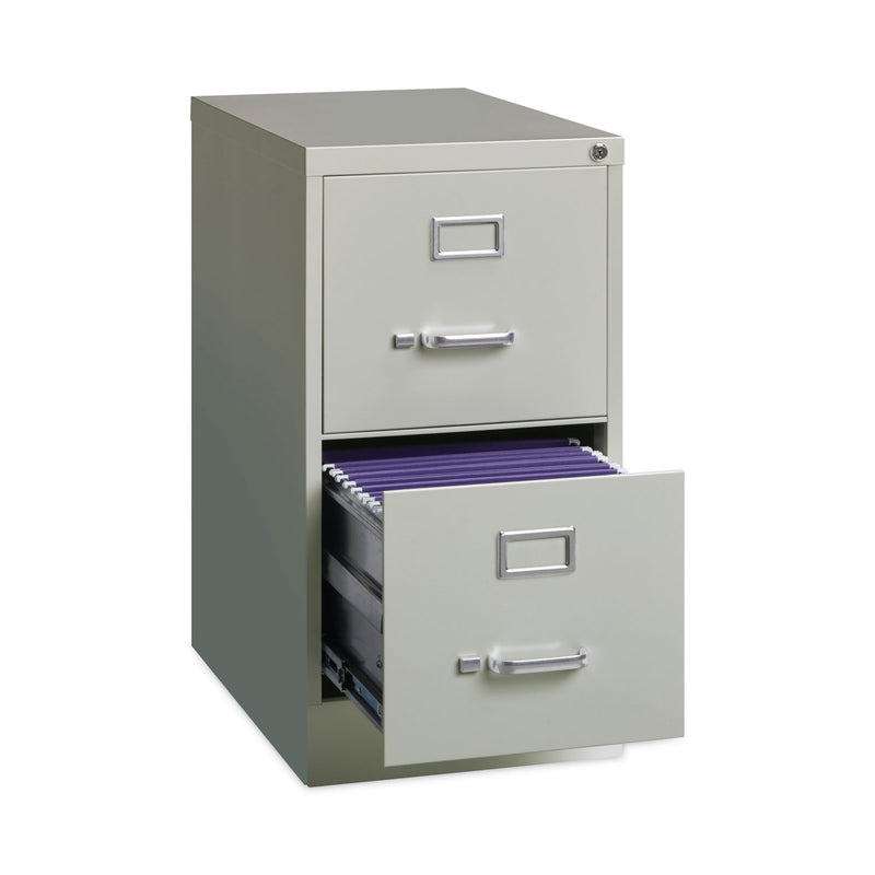 Hirsh Industries Vertical Letter File Cabinet, 2 Letter-Size File Drawers, Light Gray, 15 x 22 x 28.37