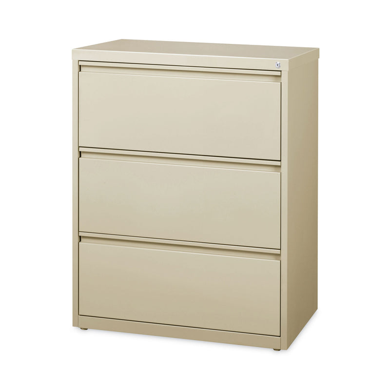 Hirsh Industries Lateral File Cabinet, 3 Letter/Legal/A4-Size File Drawers, Putty, 30 x 18.62 x 40.25
