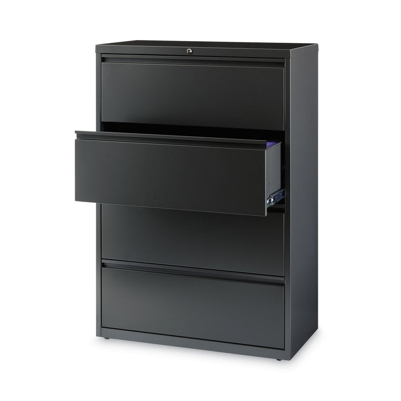 Hirsh Industries Lateral File Cabinet, 4 Letter/Legal/A4-Size File Drawers, Charcoal, 36 x 18.62 x 52.5