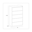 Hirsh Industries Lateral File Cabinet, 5 Letter/Legal/A4-Size File Drawers, Putty, 30 x 18.62 x 67.62