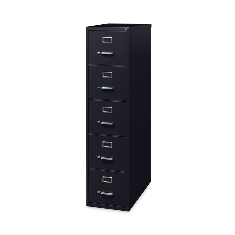 Hirsh Industries Vertical Letter File Cabinet, 5 Letter-Size File Drawers, Black, 15 x 26.5 x 61.37