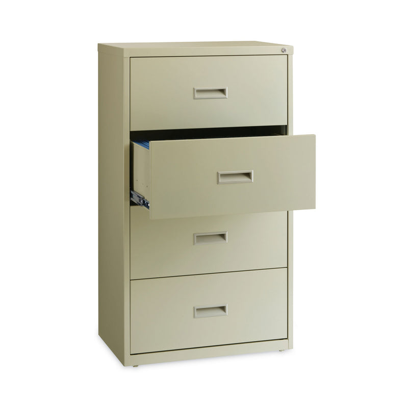 Hirsh Industries Lateral File Cabinet, 4 Letter/Legal/A4-Size File Drawers, Putty, 30 x 18.62 x 52.5