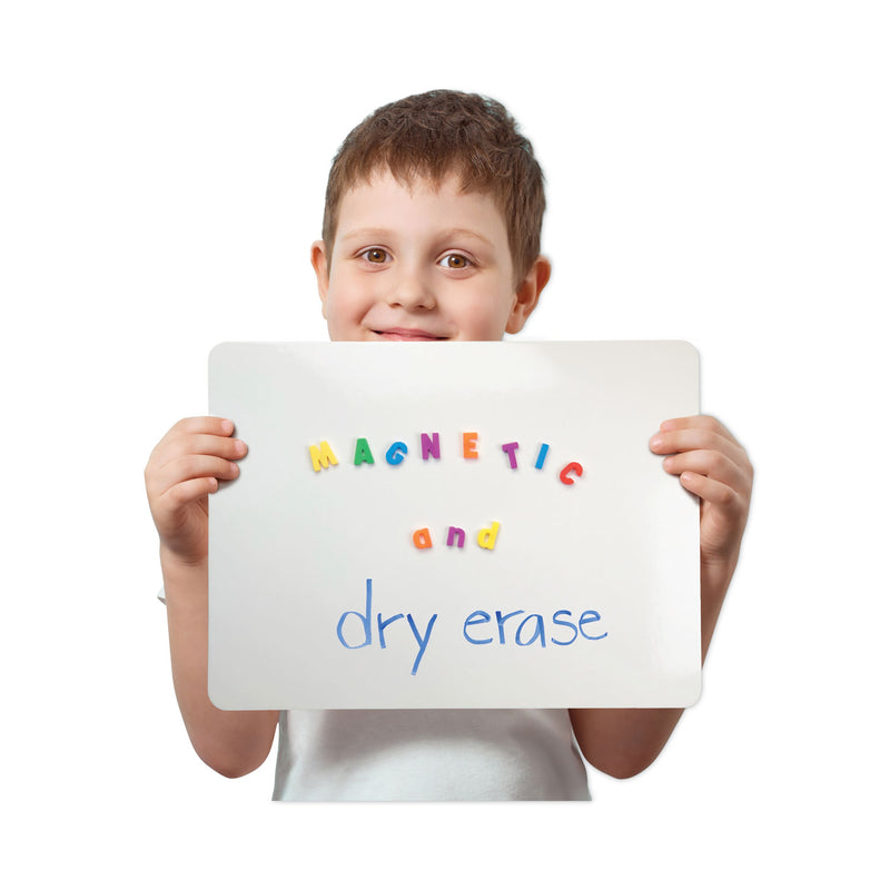 Flipside Magnetic Dry Erase Board Set, 12 x 9, White, Black Markers, 12/Pack