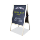 Flipside Black Chalkboard Marquee Board. 24 x 42, Natural Wood Frame