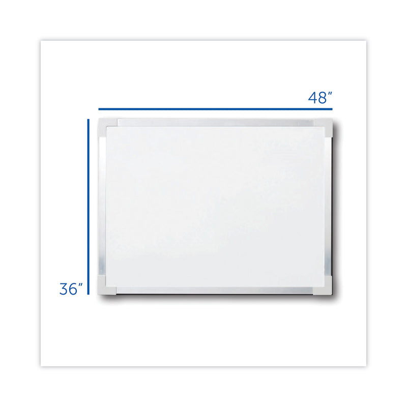 Flipside Framed Dry Erase Board, 48 x 36, White, Silver Aluminum Frame