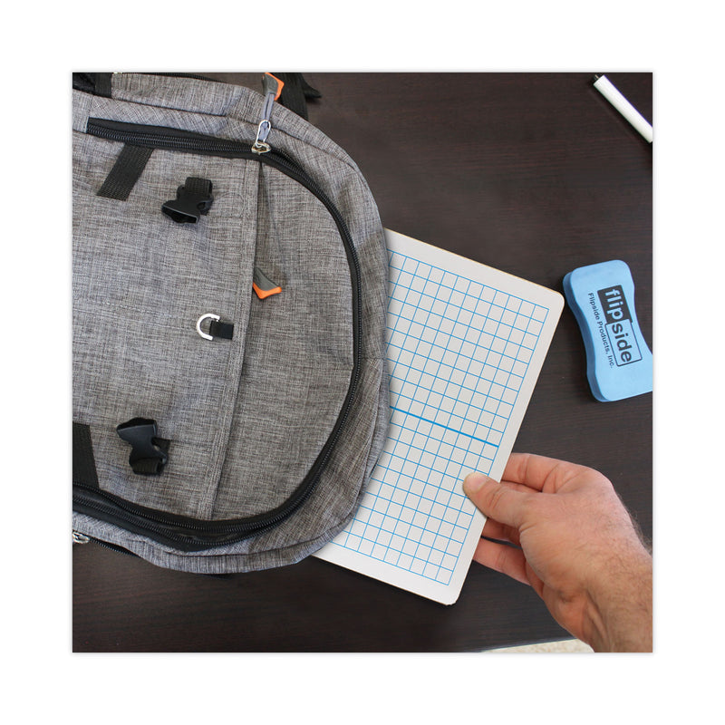 Flipside Graphing Two-Sided Dry Erase Board, 12 x 9, XY Axis Front, White Back, 12/Pack