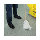 Boardwalk Handle/Deck Mops, 16 oz White Rayon Head, 48" Oak Wood Handle