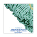 Boardwalk EcoMop Looped-End Mop Head, Recycled Fibers, Large Size, Green, 12/Carton