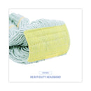 Boardwalk EcoMop Looped-End Mop Head, Recycled Fibers, Large Size, Green, 12/Carton