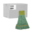 Boardwalk EcoMop Looped-End Mop Head, Recycled Fibers, Medium Size, Green, 12/Carton