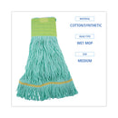 Boardwalk EcoMop Looped-End Mop Head, Recycled Fibers, Medium Size, Green