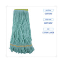 Boardwalk EcoMop Looped-End Mop Head, Recycled Fibers, Extra Large Size, Green, 12/CT
