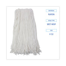 Boardwalk Cut-End Wet Mop Head, Rayon, No. 32, White, 12/Carton