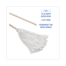 Boardwalk Handle/Deck Mops, 16 oz White Rayon Head, 48" Oak Wood Handle