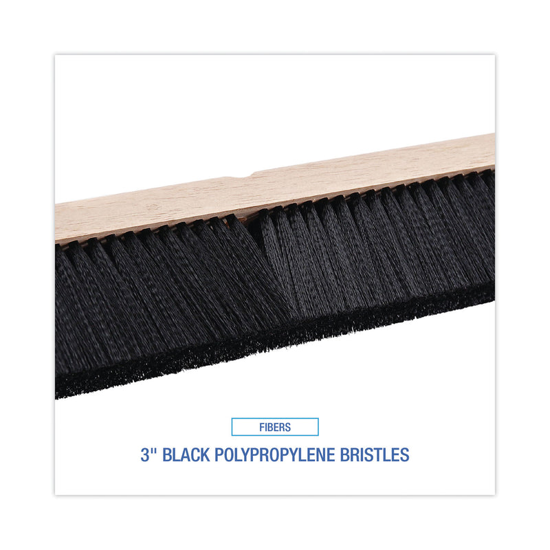 Boardwalk Floor Brush Head, 3" Black Polypropylene Bristles, 36" Brush