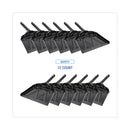 Boardwalk Metal Dust Pan, 12 x 14, 2" Handle, 20-Gauge Steel, Black, 12/Carton