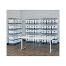 Bankers Box HANG'N'STOR Medium-Duty Storage Boxes, Letter/Legal Files, 13" x 16" x 10.5", White/Blue, 4/Carton