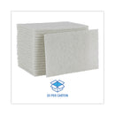 Boardwalk Light Duty Scour Pad, White, 6 x 9, White, 20/Carton