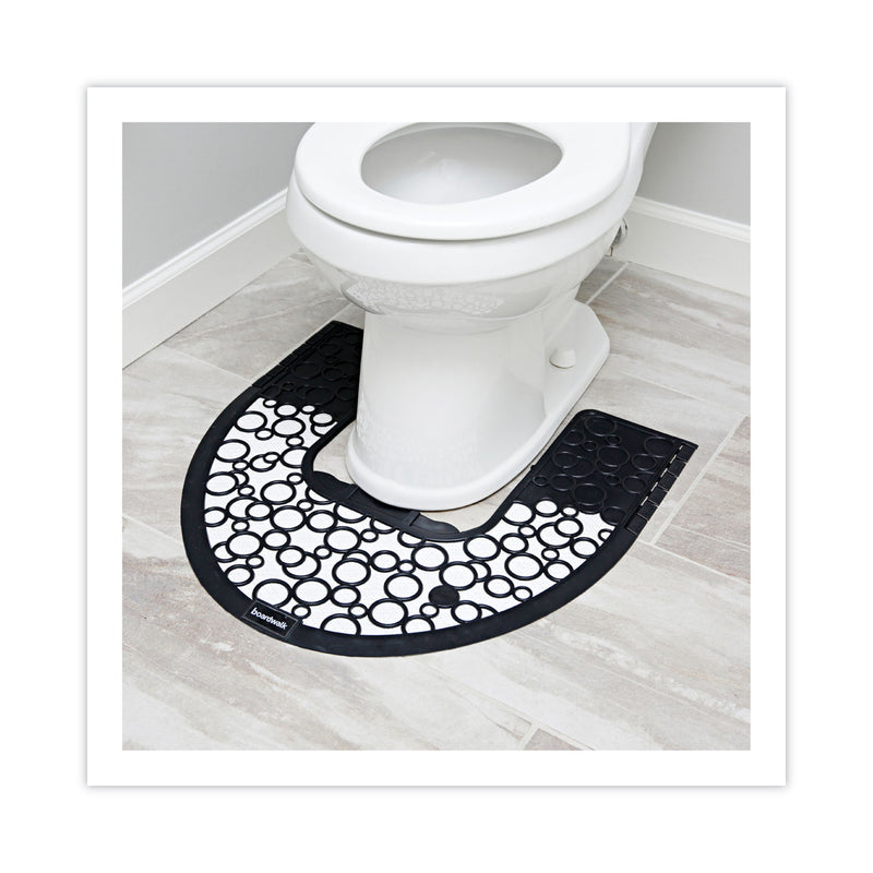 Boardwalk Commode Mat 2.0, Rubber, 22.88 x 22, Black/White, 6/Carton