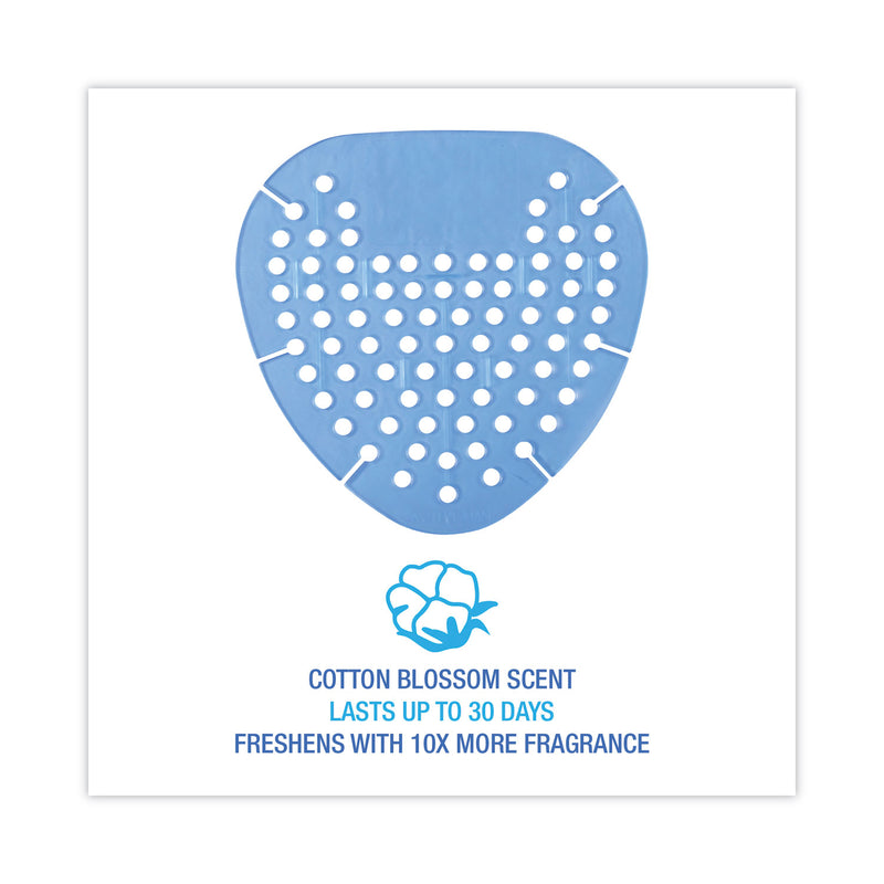 Boardwalk Gem Urinal Screens, Cotton Blossom Scent, Blue, 12/Box