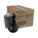 Pactiv Evergreen Placesetter Deluxe Laminated Foam Dinnerware, Plate, 6" dia, Black, 125/Pack, 8 Packs/Carton