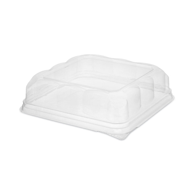 Pactiv Evergreen Recycled Container Lid, Dome Lid for 6 x 6 Brownie Container, 7.5 x 7.5 x 2.02, Clear, Plastic, 195/Carton