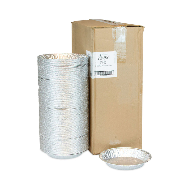 Pactiv Evergreen Aluminum Pie Pan, Extra Deep, 7.13" Diameter x 1.19"h, 400/Carton