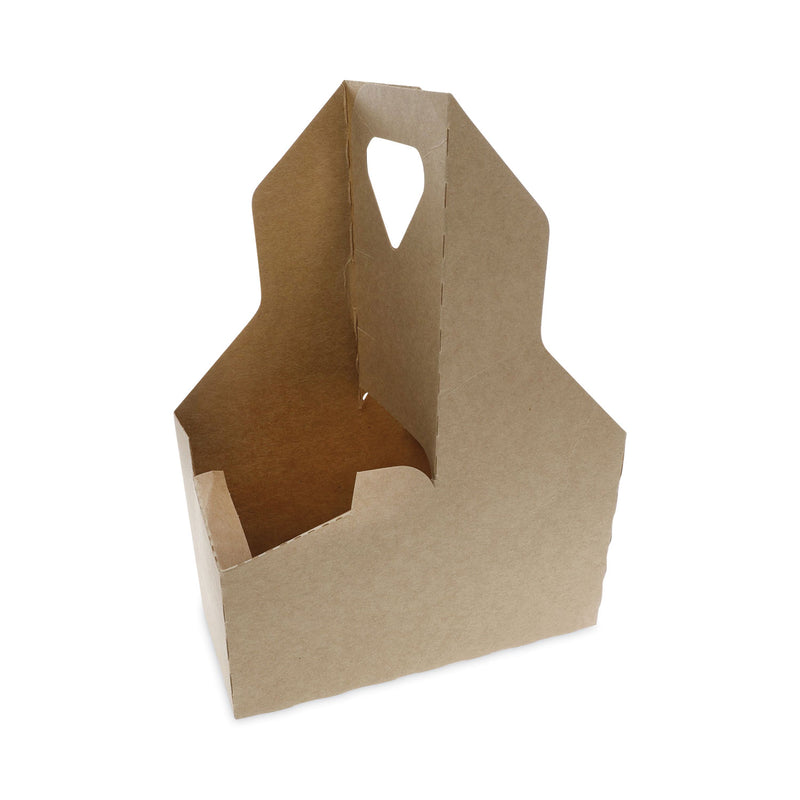 Pactiv Evergreen Paperboard Cup Carrier, Up to 44 oz, Two to Four Cups, Natural, 250/Carton