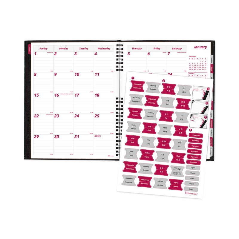 Brownline CoilPro 14-Month Ruled Monthly Planner, 11 x 8.5, Black Cover, 14-Month (Dec to Jan): 2022 to 2024