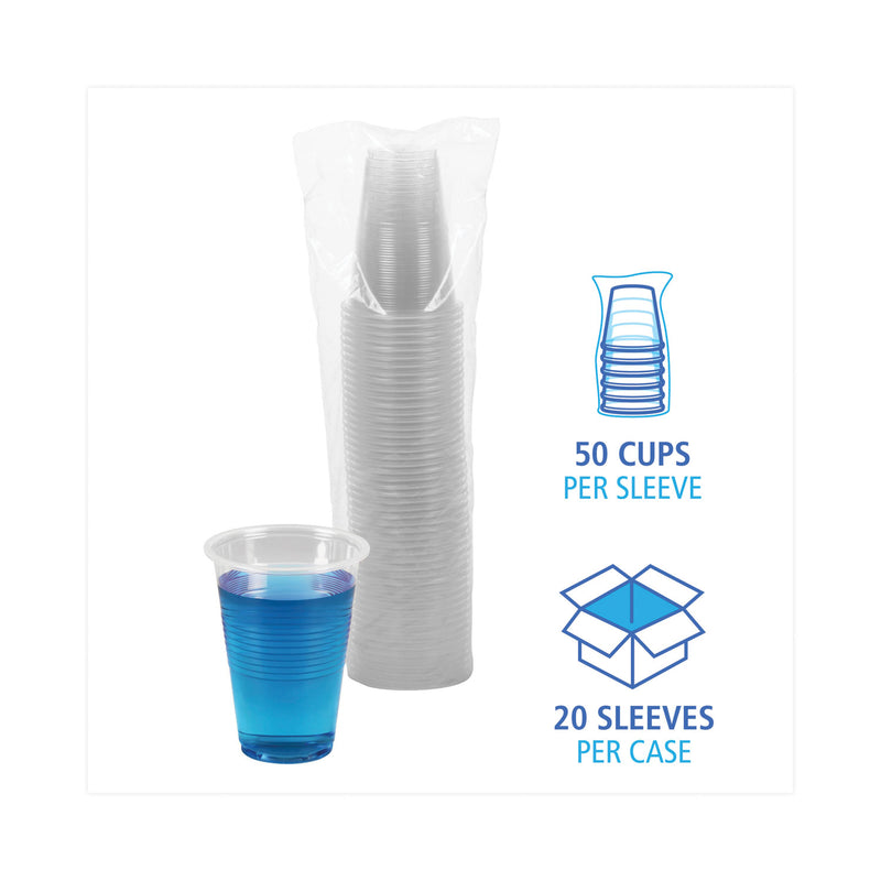 Boardwalk Translucent Plastic Cold Cups, 16 oz, Polypropylene, 50 Cups/Sleeve, 20 Sleeves/Carton