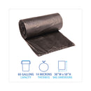 Boardwalk High-Density Can Liners, 60 gal, 14 microns, 38" x 58", Black, 200/Carton