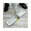 Boardwalk Bucketless Microfiber Mop System, 5 x 18 Blue Microfiber Head, 59" Gray Aluminum/Polypropylene Handle