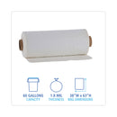 Boardwalk Industrial Drum Liners Rolls, 60 gal, 1.8 mil, 38 x 63, Clear, 1 Roll of 75 Bags