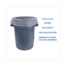 Boardwalk High Density Industrial Can Liners Flat Pack, 45 gal, 16 microns, 40 x 48, Natural, 200/Carton
