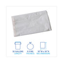 Boardwalk Linear Low Density Industrial Can Liners, 30 gal, 0.9 mil, 30 x 36, White, 100/Carton