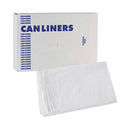 Boardwalk Linear Low Density Industrial Can Liners, 30 gal, 0.9 mil, 30 x 36, White, 100/Carton