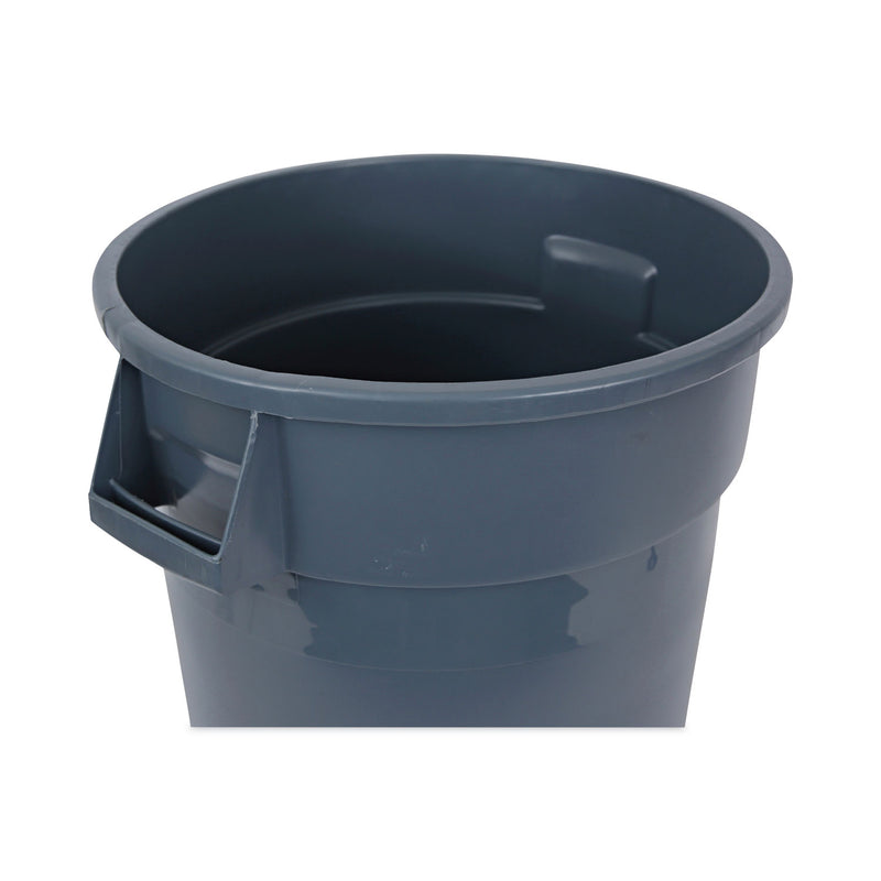 Boardwalk Round Waste Receptacle, LLDPE, 32 gal, Gray