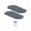 Boardwalk Lids for 32 gal Waste Receptacle, Flat-Top, Round, Plastic, Gray