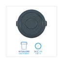 Boardwalk Lids for 44 gal Waste Receptacles, Flat-Top, Round, Plastic Gray
