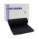 Boardwalk Low-Density Waste Can Liners, 16 gal, 1 mil, 24 x 32, Black, 10 Bags/Roll, 15 Rolls/Carton