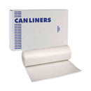 Boardwalk Low Density Repro Can Liners, 30 gal, 0.62 mil, 30" x 36", White, 10 Bags/Roll, 20 Rolls/Carton